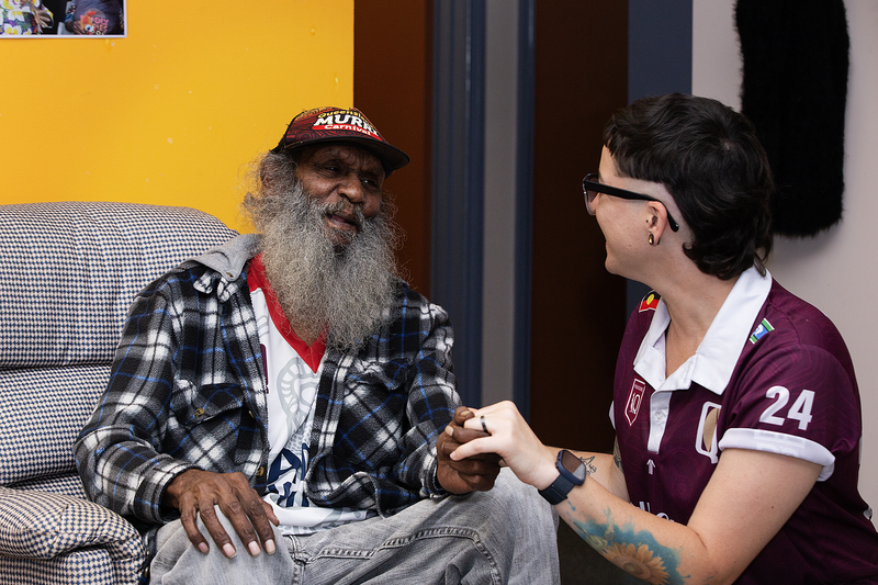A MATSICHS worker and elderly client