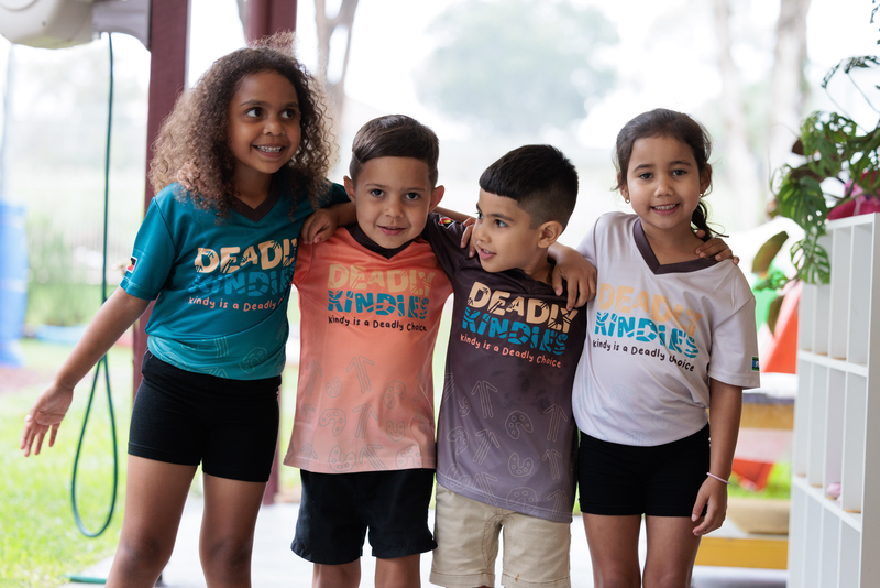 A group of young children taking part in the early childhood education program, Deadly Kindies.