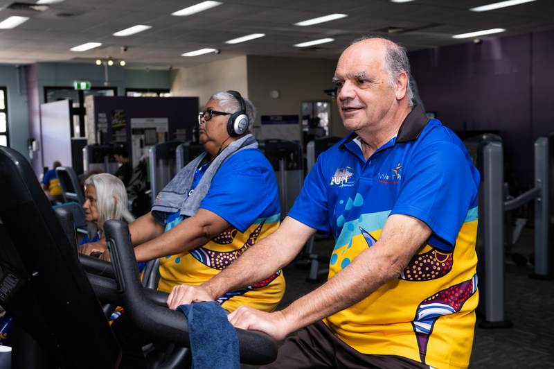 Work It Out clients at the gym
